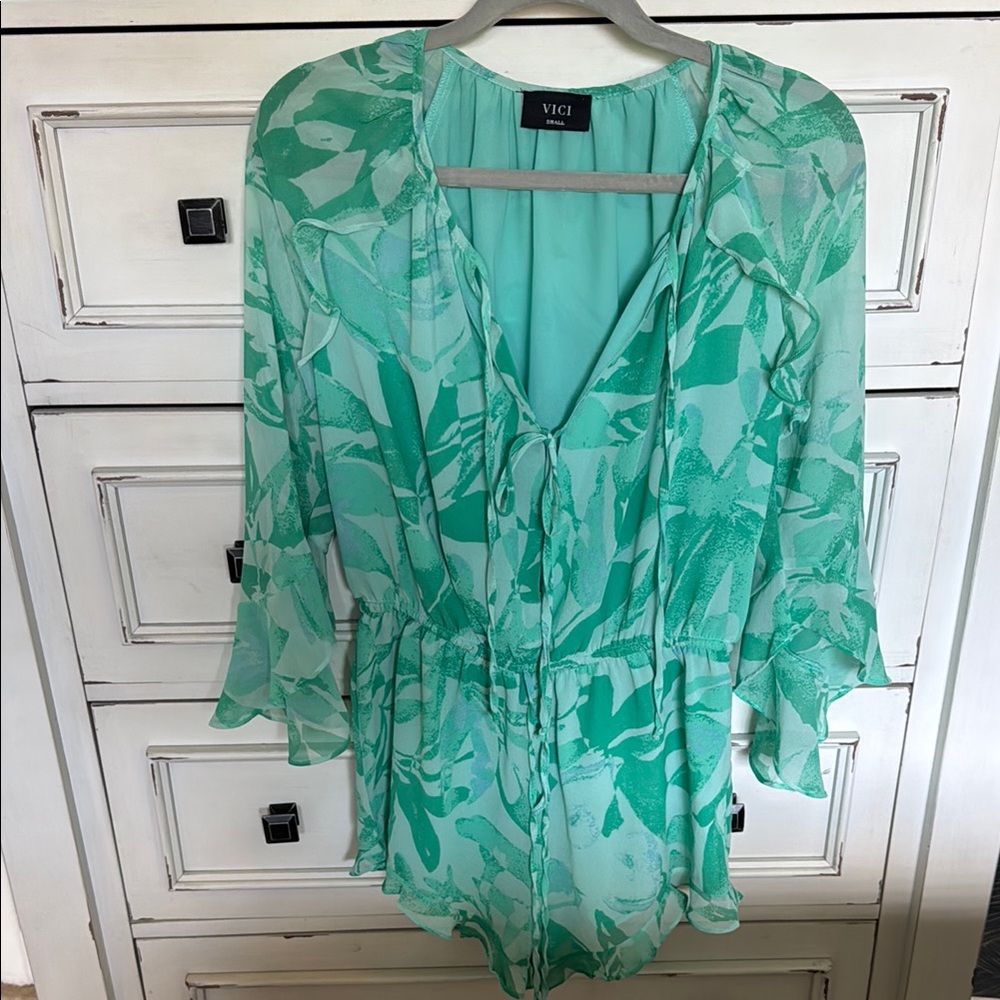 VICI Green Floral Romper